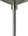 71" Silver LED Torchiere Floor Lamp With White Glass Cone Shade