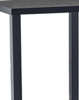35" Black Solid Wood Square End Table With Two Shelves