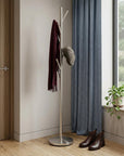 67" Brushed Steel Coat Tree Rack