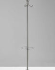 13" X 68" Brushed Steel Brushed Steel Stand Coat Rack