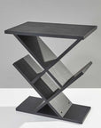 19" Black Solid Wood Pedestal Console Table