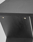 19" Black Solid Wood Pedestal Console Table