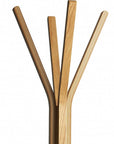 68" Natural Modern Wood Coat Tree Rack