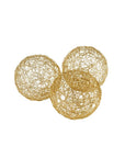 Set of Three Gold Aluminum Decorative Orbs
