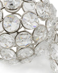 Set of Two Silver And Clear Faux Crystal And Metal Orb Decorative Tabletop Sculptures