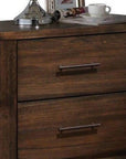 25" Brown Wood Two Drawer Nightstand