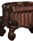 22" Chocolate Fabric Damask Footstool