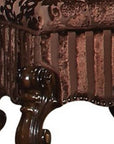 22" Chocolate Fabric Damask Footstool