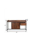 62" Brown and Black Computer Desk
