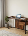 62" Brown and Black Computer Desk