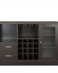 47" Espresso Solid Wood Frame With Five Shelves And Two Drawers