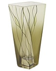 8" Green Cylinder Crystal Glass Table Vase