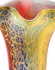 17" Red and Yellow Glass Abstract Novelty Table Vase