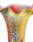 17" Red and Yellow Glass Abstract Novelty Table Vase