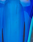 6" Blue And Clear Cylinder Crystal Glass Table Vase