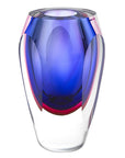 6" Clear And Purple Crystal Glass Table Vase
