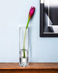 9" Clear Cylindrical Lead Free Crystal Bud Table Vase