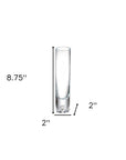 9" Clear Cylindrical Lead Free Crystal Bud Table Vase