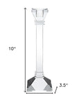 Set of Two Clear Crystal Tabletop Taper Candlesticks