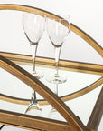 Gold 36" Round Rolling Kitchen Cart With Storage