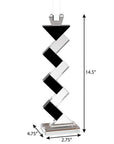 Black Crystal Geometric Tabletop Pillar Candle Holders
