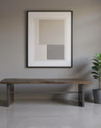 Rectangular Indian Mango Woodbrown Tone Finish W Metal Cladding On The Base Dining Bench