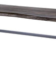 Rectangular Indian Mango Woodbrown Tone Finish W Metal Cladding On The Base Dining Bench