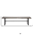 Rectangular Indian Mango Woodbrown Tone Finish W Metal Cladding On The Base Dining Bench