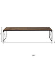 66" Brown And Black Metal and Solid Wood Bench