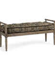 57" Beige And Brown Upholstered Cotton Blend Bench