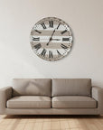 3" Gray And White Metal Analog Round Wall Clock
