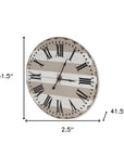 3" Gray And White Metal Analog Round Wall Clock