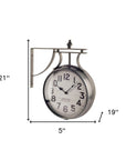 5" Circle Black Glass Analog Wall Clock