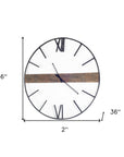 2" Circle Black Metal Skeleton Wall Clock