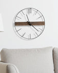 2" Circle Black Metal Skeleton Wall Clock