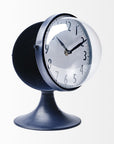 Blue Metal Glass Dome Desk Table Clock