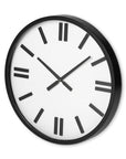 24" Round Large Modern Wall Clock With White Face And Non-Numarical Number