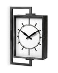 Rectangular Large Black Industrial Style Wall Clock