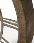 19" Brown Round Modern Farm Wall Clock