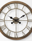 19" Brown Round Modern Farm Wall Clock