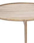 Set of Two Brown Solid Wood Round Nested Coffee Tables