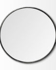 47" Round Black Metal Frame Wall Mirror