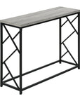 44" Gray and Black Frame Console Table