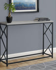 44" Gray and Black Frame Console Table