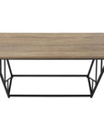 44" Taupe and Black Wood and Metal Frame Console Table