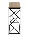 44" Taupe and Black Wood and Metal Frame Console Table