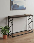 44" Brown And Black Frame Console Table