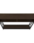 47" Brown and Black Frame Console Table With Shelves