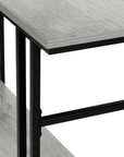 47" Gray and Black Frame Console Table With Shelves