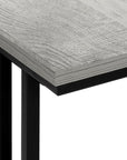 47" Gray and Black Frame Console Table With Shelves